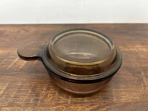 Corning Pyrex Visions Amber Glass Grab It Bowl With Glass Lid V-150-B P-150-C - Picture 1 of 11