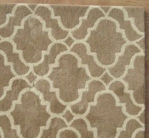 Ryana Scroll Tile Mocha Brown Modern Hand-Tufted 100% Wool Area Rug Carpet - Picture 1 of 5