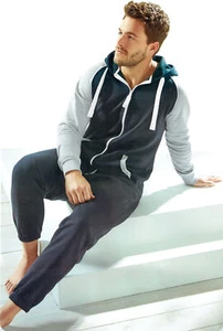 Herren Jumpsuit Sweatoverall Einteiler Onesies Hausanzug Pyjama Schlafanzug - Bild 1 von 8
