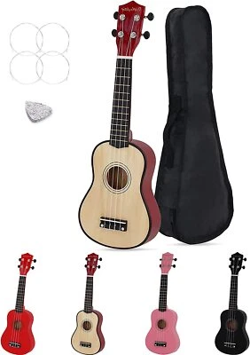 Soprano Ukulele Beginners Uke with Bag, Felt Pick and Spare Strings 21 inch UK - Image 1 of 4