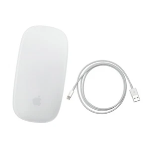 GR_A WIRELESS APPLE MAGIC MOUSE 2 SILVER/WHITE + LIGHTNING CABLE - A1657 - Picture 1 of 3