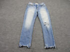 Trave Jeans Womens 26x27 Blue Constance Button Fly Straight Tapered Distressed
