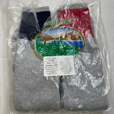 Vintage Forest Lake Men's Thermal Socks Size 10-13 Made In USA 2 Pairs - Image 1 of 4
