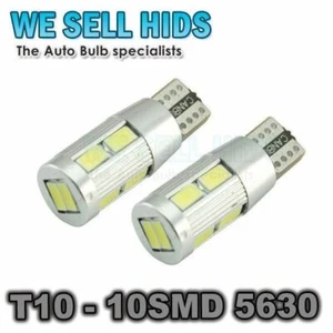 T10 10 HIGH POWERED 5630 SMD LED CHIP BULBS INTERIOR SIDELIGHT NUMBER PLATE - Picture 1 of 1