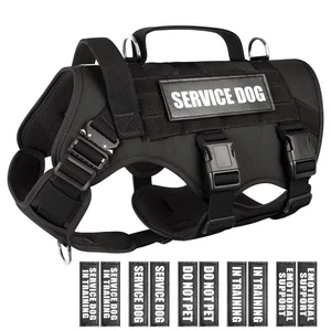 Service Gilet per Cani Imbracatura per Cani di Media Taglia, Gilet MOLLE Tattico Funzionante con 10... - Foto 1 di 7