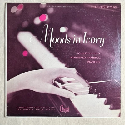 JONATHAN & WINNIFRED HAMRICK Moods In Ivory 1960 Vinyl LP Chapel ST 056 - VG+ - Image 1 of 4