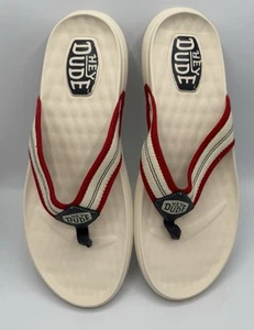 Hey Dude Myers Flip Americana 4th of July Flip Flops Sandale weiß rot Herren 13 - Bild 1 von 8