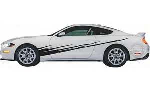 Calcomanías de vinilo con gráficos de puerta lateral para Ford Mustang pegatina de coche a rayas distorsionadas - Imagen 1 de 5