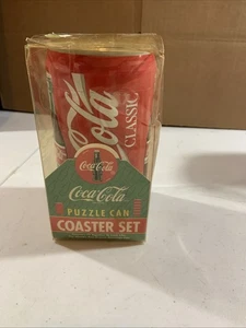 Coca Cola Puzzle Can Coaster Set Vintage Set of 6 Coasters 1995 - Picture 1 of 18