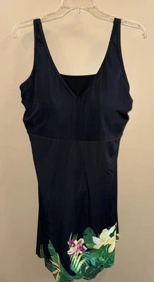 Trajes de baño 20W para todo negro floral vestido de baño, nuevo con etiquetas, tropical, sujetador, ajustable Foto 1 de 4