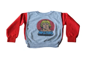 Sudadera He-Man Masters of the Universe de colección de los 80 gris juvenil dibujos animados rasgada - Imagen 1 de 3