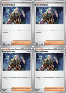 4 Boss's Orders 172/193 - Scarlet & Violet Base Trainer Pokemon NM Playset - Picture 1 of 1