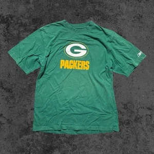 Vintage Reebok Green Bay Packers Shirt Adult Large Y2K Spellout - Picture 1 of 3