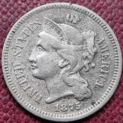 1875 Three Cent Piece Nickel 3c Better Grade Details #96854 - Image 1 of 2