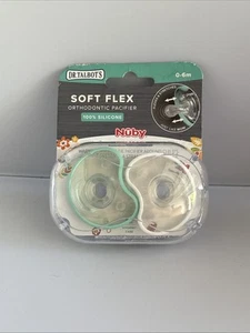 Chupetes de ortodoncia Dr. Talbot's Soft-Flex, 0-6 meses, paquete de 2. 100% silicona - Imagen 1 de 2