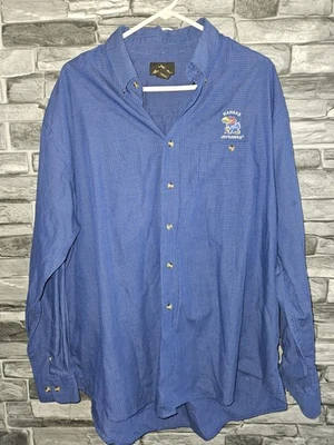 Camisa Antigua Para Hombres Azul Blanco Rayas Kansas Jayhawks Abotonada Talla XL Foto 1 de 4