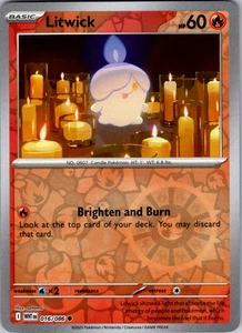 Litwick Reverse Holo 016/086 SV: White Flare Common - NM - Picture 1 of 2