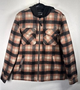 Lost Jacke Herren Kapuze Avenue Flanell klein bunt kariert Sherpa gefüttert Reißverschluss - Bild 1 von 19