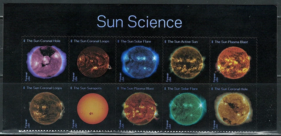 Mint US Block of 10 Sun Science Forever Stamps Set Scott# 5598-5607. (MNH) - Image 1 of 1