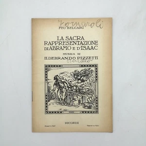 "DIE HEILIGE DARSTELLUNG VON ABRAHAM und ISAAC" Feo Belcari, Erinnerungen 1949 - Bild 1 von 1