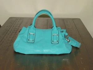 Bueno Vintage Handbag Purse Leather Size Medium Turquoise - Picture 1 of 10