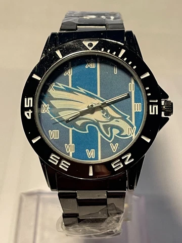 Philadelphia Eagles NFL Casual Black Stainless Steel Wrist Watch NEW!!! Cover