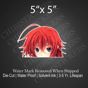 Calcomanía impermeable de vinilo Rias Gremory Chibi Highschool DXD Anime Peeker - Imagen 1 de 2