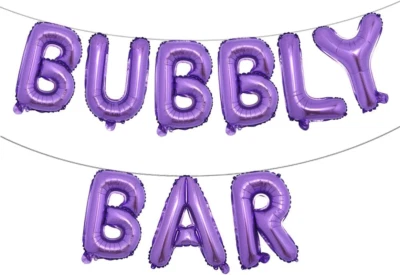 Globos de papel aluminio con letras BUBBLY BAR de 16 pulgadas, pancarta de fiesta de bar, invitados a la ducha nupcial Foto 1 de 3
