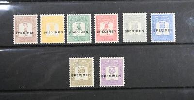 ESPECIMEN de Palestina Scott # J12-J14, J16-J23 Juego completo de 8 estampillas con bisagras en estado bastante bueno Foto 1 de 2