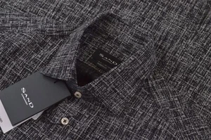 Sand NWT Dress Shirt Size 15.5 39 Modern Fit Black & White Melange Cotton - Picture 1 of 8