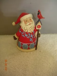 Jim Shore - Heartwood Creek - Mini Santa with Cardinal & Birdhouse - Picture 1 of 1
