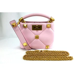 VALENTINO GARAVANI Shoulder Bag Handbag Crossbody Pink Leather Ladies Used - Picture 1 of 17