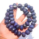1703 Cts Natural Blue Lapis Lazuli Faceted Round Shape Beads Necklace  SK10E517