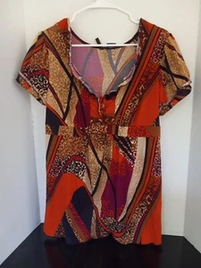 New Directions Size Large Boho Style Blouse W/ruffles Around Sleeves & Neckline - Bild 1 von 8