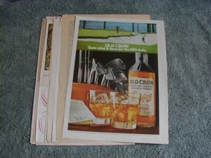 Vintage lot of 12 Old Crow liquor magazine print ads 1940-1973 bird history ad - Picture 1 of 7