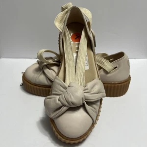 New Fenty Puma X Rihanna Bow Creeper Sandals Rubber Sole Beige Leather Size 7 - Picture 1 of 9