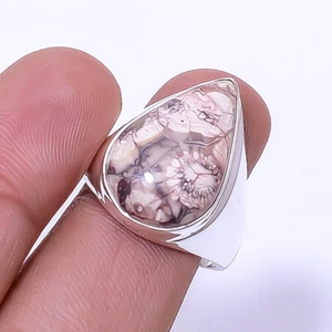 Anello in argento sterling 925 con pietra preziosa occhio di uccello diaspro - Messico S.8,5 R_9496_286_15 - Foto 1 di 2