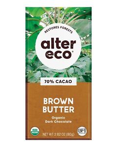 Alter Eco Schokolade Bio Riegel dunkel gesalzen braune Butter 2,82 Unzen