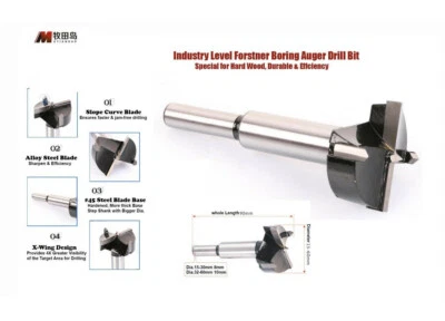 Industry Level Forstner Boring Auger Drill Bit Metric Hole Saw f Hard Solid Wood - image 1 of 4