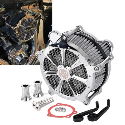 Chrome Air Cleaner Grey Intake Filter For Harley Fatboy Softail Deluxe FLSTN US Foto 1 de 4