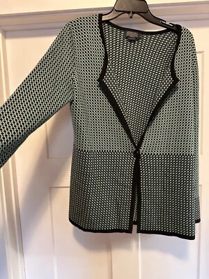 Chaqueta Suéter Cárdigan Pendleton Algodón Un Botón, Verde y Negro, Talla Pequeña Foto 1 de 4