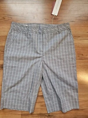 Cutter Buck Womens 2 Golf Shorts DryTech Check Plaid Quick Dry Mid Rise Pock NWT - Image 1 of 3