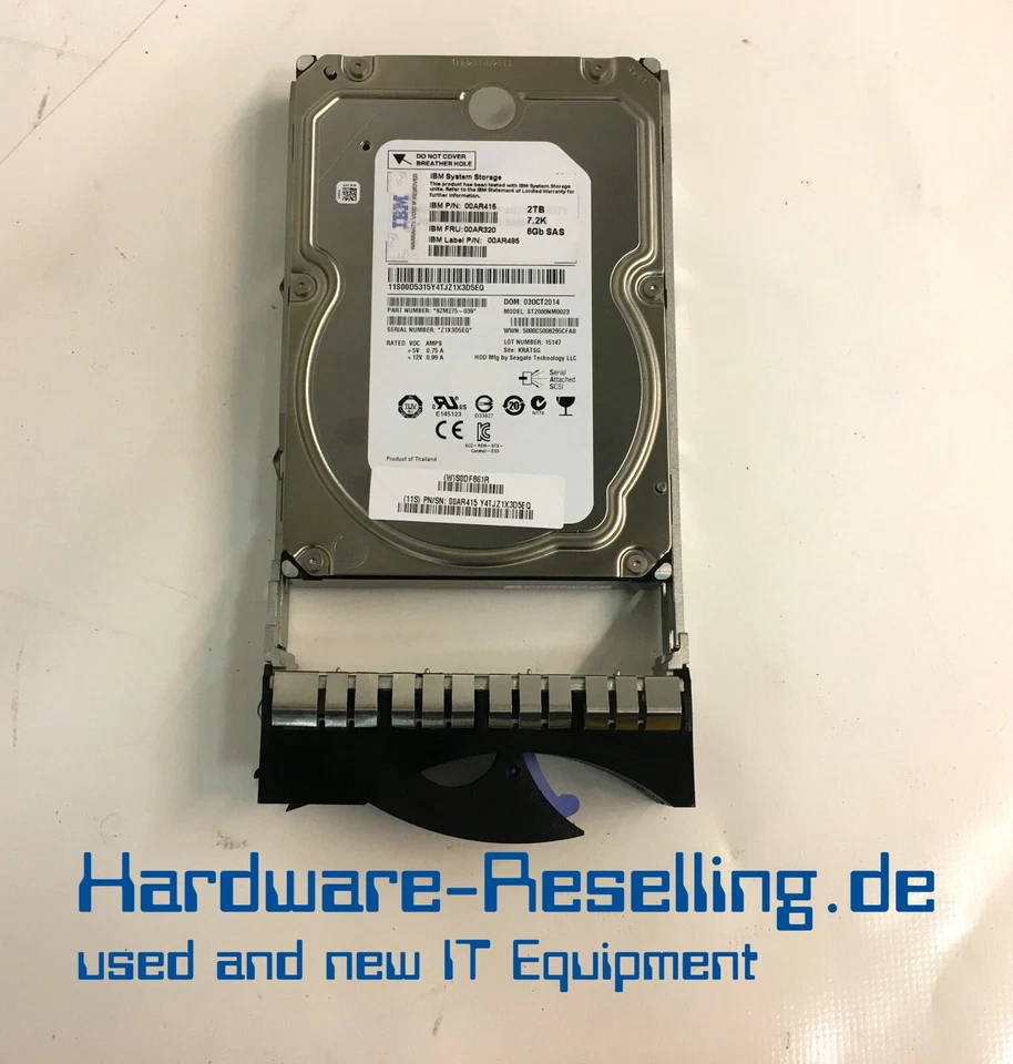 IBM ST2000NM0023 SAS Festplatte 2TB 7,2k, 6G 00AR320 00AR415 00AR485 9ZM275-039 - Bild 1 von 1