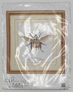 Thea Gouverneur Cross-Stitch Bumblebee Kit 3018A 16ct 20”x21” Bee - Picture 1 of 4
