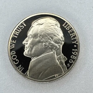 S Jefferson Nickel 1986 de juego de prueba original como nuevo - Imagen 1 de 2