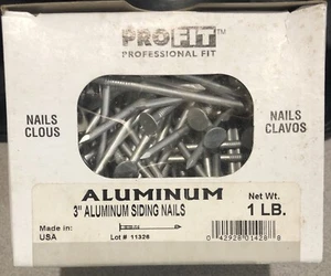 3” in. Siding Nails Aluminum PROFIT (Approx 263 Pieces) 1 lb Smooth - Picture 1 of 2