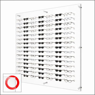 Wall mount Acrylic Optical Frame Display with Hardware - In Clear (105F) - Image 1 of 4