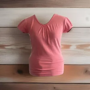 Gerafftes V-Ausschnitt Tee T-Shirt Top pink von Mikarose ~ Damengröße 8 - Bild 1 von 12