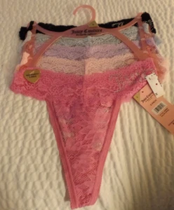 DAMEN, SLIP, JUICY COUTURE, 5ER PACK SPITZE TANGA, NEU, GR. XL - Bild 1 von 24