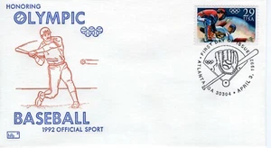 OLYMPIC BASEBALL HFB CACHET, FDC,  ATLANTA, GA 1992     FDC12054 - Picture 1 of 1